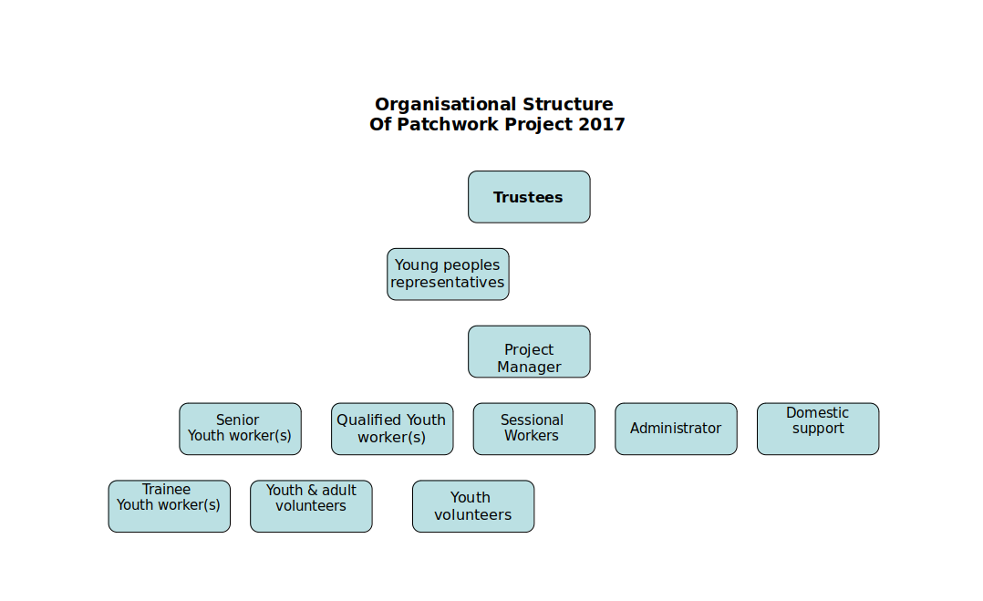 Figure 4.2 A diagram of Patchwork’s organisational structure. Produced in 2017 and taken from their website in 2020