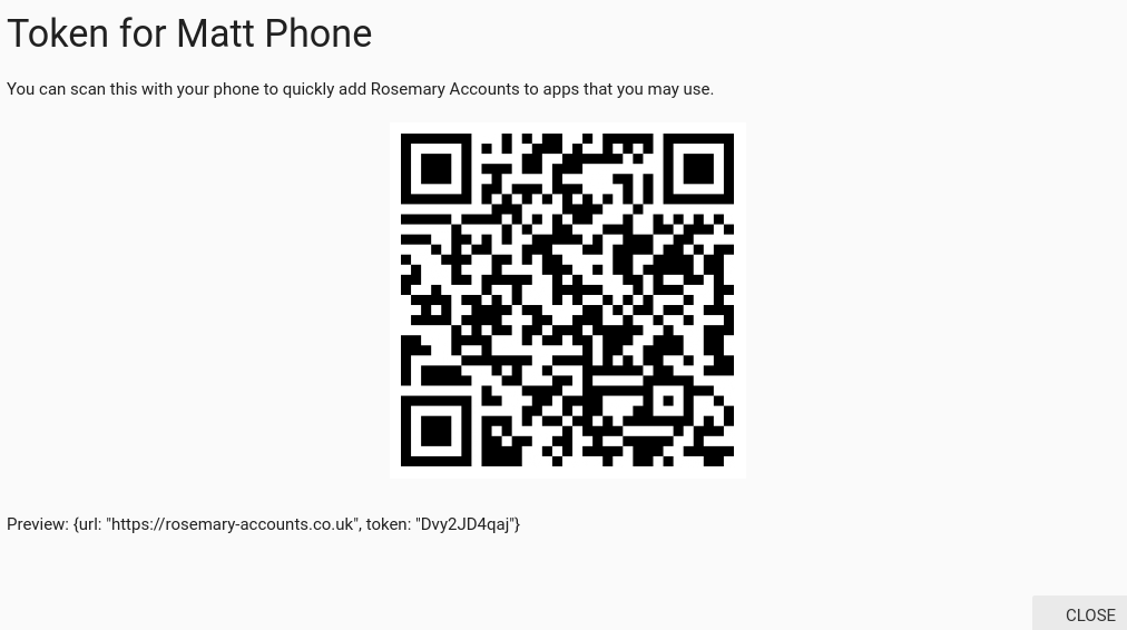 Figure 5.14 - Turning a Rosemary Token into a QR code for easy scanning